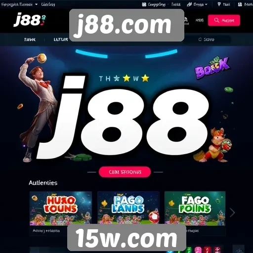 Navegação e design do site de jogos j88.com